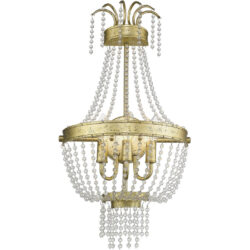 12.75 inch 3 Light Winter Gold Wall Sconce with Clear Crystals Shade-Lighting LumensWall Sconces