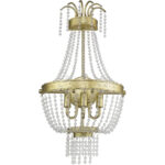 12.75 inch 3 Light Winter Gold Wall Sconce with Clear Crystals Shade-Lighting LumensWall Sconces