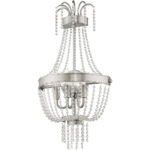 12.75 inch 3 Light Brushed Nickel Wall Sconce with Clear Crystals Shade-Lighting LumensWall Sconces