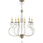 6 Light European Bronze Chandelier with Clear Crystals Shade-Lighting LumensChandeliers