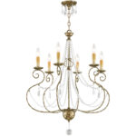 6 Light European Bronze Chandelier with Clear Crystals Shade-Lighting LumensChandeliers