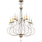 5 Light + 5 Light European Bronze Chandelier with Clear Crystals Shade-Lighting LumensChandeliers