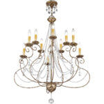 5 Light + 5 Light European Bronze Chandelier with Clear Crystals Shade-Lighting LumensChandeliers