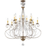 7+ 7 European Bronze Foyer Chandelier with Clear Crystals Shade-Lighting LumensChandeliers