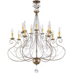 7+ 7 European Bronze Foyer Chandelier with Clear Crystals Shade-Lighting LumensChandeliers