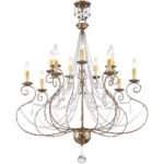 7+ 7 European Bronze Foyer Chandelier with Clear Crystals Shade-Lighting LumensChandeliers