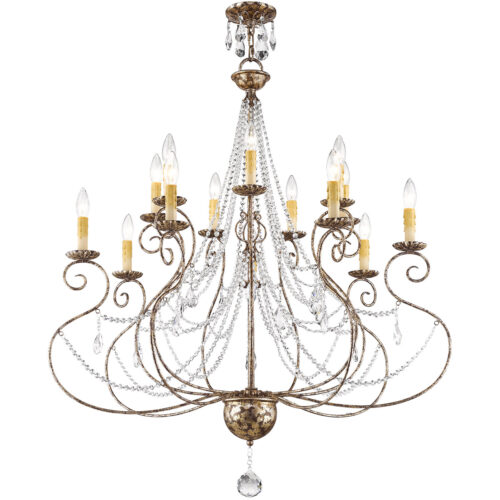 7+ 7 European Bronze Foyer Chandelier with Clear Crystals Shade-Lighting LumensChandeliers