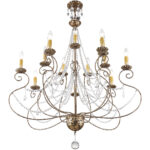 7+ 7 European Bronze Foyer Chandelier with Clear Crystals Shade-Lighting LumensChandeliers