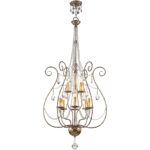 6 Light + 3 Light European Bronze Foyer Chandelier with Clear Crystals Shade-Lighting LumensChandeliers