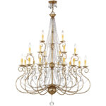 21 Light European Bronze Foyer Chandelier with Clear Crystals Shade-Lighting LumensChandeliers