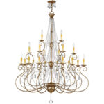 21 Light European Bronze Foyer Chandelier with Clear Crystals Shade-Lighting LumensChandeliers