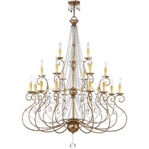 21 Light European Bronze Foyer Chandelier with Clear Crystals Shade-Lighting LumensChandeliers