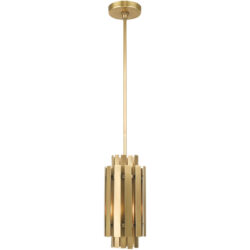 1 Light Natural Brass Mini Pendant with Natural Brass Metal Shade Shade-Lighting LumensPendant Lights