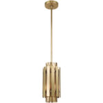 1 Light Natural Brass Mini Pendant with Natural Brass Metal Shade Shade-Lighting LumensPendant Lights