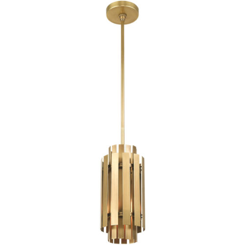 1 Light Natural Brass Mini Pendant with Natural Brass Metal Shade Shade-Lighting LumensPendant Lights