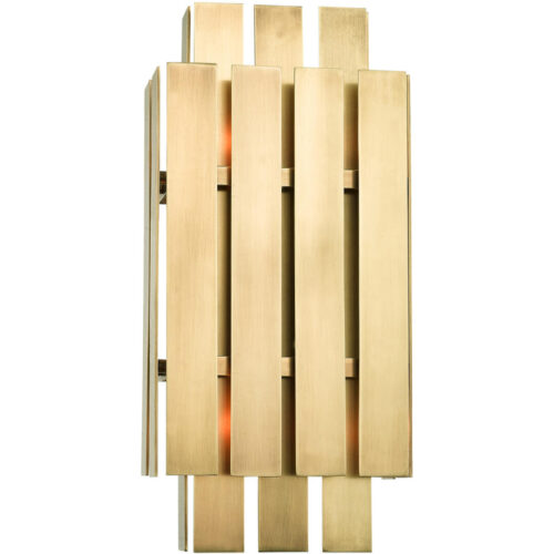 6 inch 2 Light Natural Brass ADA Wall Sconce with Natural Brass Metal Shade Shade-Lighting LumensWall Sconces