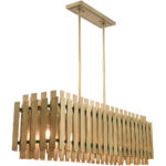 12 inch 5 Light Natural Brass Linear Chandelier with Natural Brass Metal Shade-Lighting LumensChandeliers