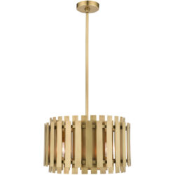 5 Light Natural Brass Pendant Chandelier with Natural Brass Metal Shade-Lighting LumensChandeliers