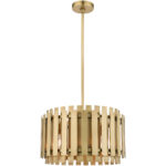 5 Light Natural Brass Pendant Chandelier with Natural Brass Metal Shade-Lighting LumensChandeliers