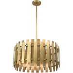 6 Light Natural Brass Pendant Chandelier with Natural Brass Metal Shade-Lighting LumensChandeliers