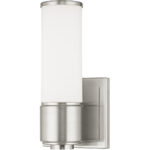 4.75 inch 1 Light Brushed Nickel Wall Sconce/ Bathroom Vanity light fixture with White Glass Shade-Lighting LumensWall Sconces