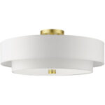 52140-12 5 Light Satin Brass Semi Flush-Lighting LumensSemi Flush