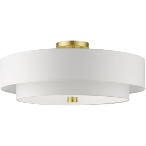 52140-12 5 Light Satin Brass Semi Flush-Lighting LumensSemi Flush