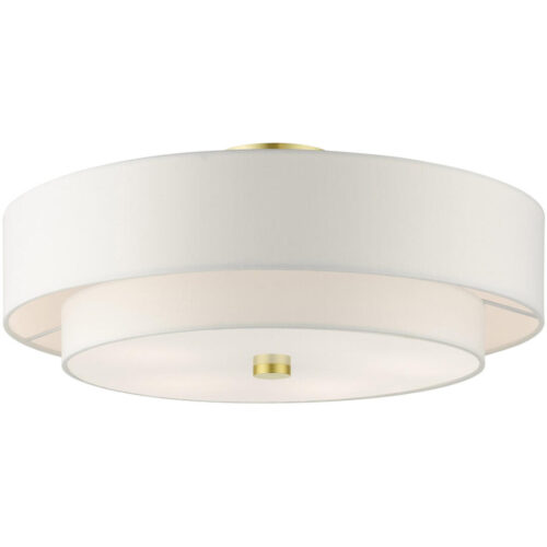 52140-12 5 Light Satin Brass Semi Flush-Lighting LumensSemi Flush