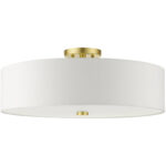 52142-12 5 Light Satin Brass Semi Flush-Lighting LumensSemi Flush