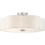 52158-91 5 Light Brushed Nickel Semi Flush-Lighting LumensSemi Flush