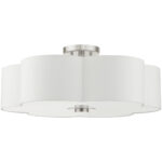 52158-91 5 Light Brushed Nickel Semi Flush-Lighting LumensSemi Flush