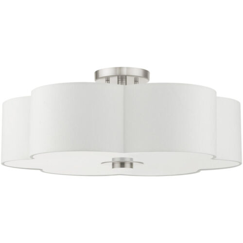 52158-91 5 Light Brushed Nickel Semi Flush-Lighting LumensSemi Flush