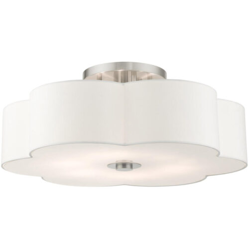 52159-91 6 Light Brushed Nickel Semi Flush-Lighting LumensSemi Flush