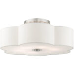 52159-91 6 Light Brushed Nickel Semi Flush-Lighting LumensSemi Flush