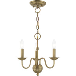 3 Light Antique Brass Mini Chandelier with Steel base material-Lighting LumensChandeliers