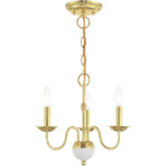 3 Light Polished Brass Mini Chandelier with Steel base material-Lighting LumensChandeliers