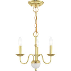 3 Light Polished Brass Mini Chandelier with Steel base material-Lighting LumensChandeliers