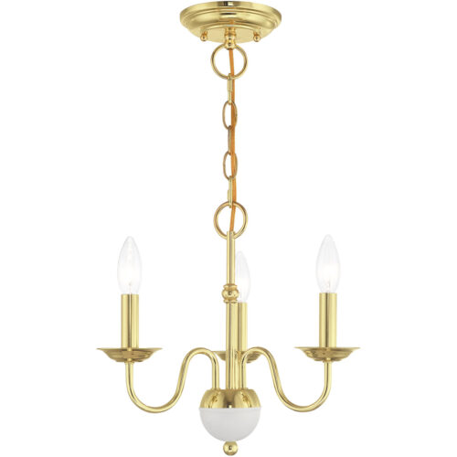 3 Light Polished Brass Mini Chandelier with Steel base material-Lighting LumensChandeliers