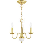 3 Light Polished Brass Mini Chandelier with Steel base material-Lighting LumensChandeliers