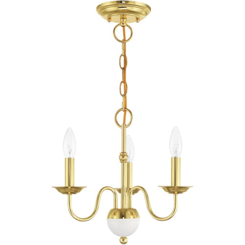 3 Light Polished Brass Mini Chandelier with Steel base material-Lighting LumensChandeliers