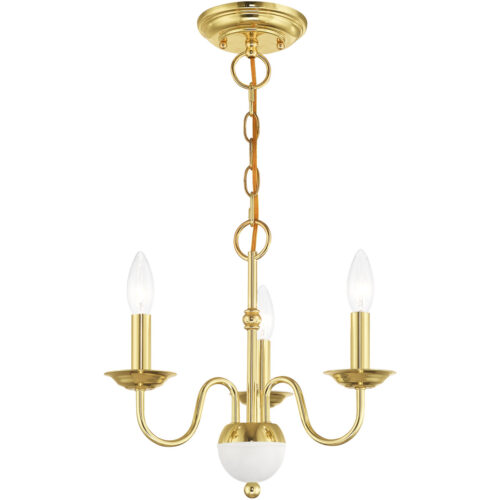 3 Light Polished Brass Mini Chandelier with Steel base material-Lighting LumensChandeliers