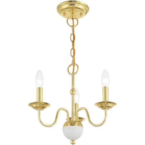 3 Light Polished Brass Mini Chandelier with Steel base material-Lighting LumensChandeliers