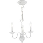 3 Light Antique White Mini Chandelier with Steel base material-Lighting LumensChandeliers