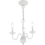 3 Light Antique White Mini Chandelier with Steel base material-Lighting LumensChandeliers