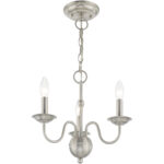 3 Light Brushed Nickel Mini Chandelier with Steel base material-Lighting LumensChandeliers