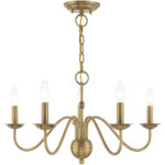 5 Light Antique Brass Chandelier with Steel base material-Lighting LumensChandeliers