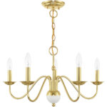 5 Light Polished Brass Chandelier with Steel base material-Lighting LumensChandeliers