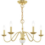 5 Light Polished Brass Chandelier with Steel base material-Lighting LumensChandeliers