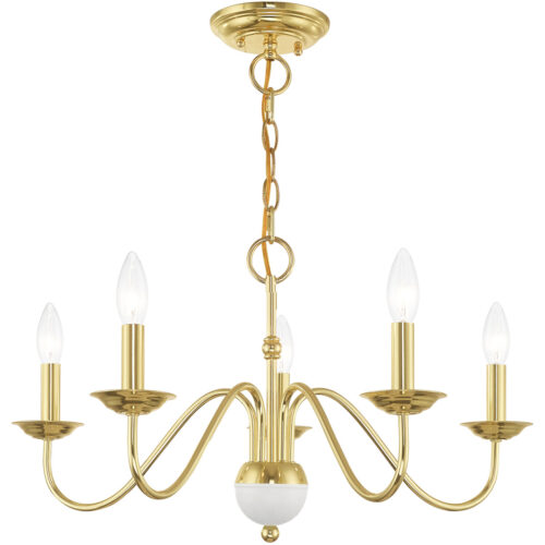 5 Light Polished Brass Chandelier with Steel base material-Lighting LumensChandeliers