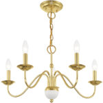 5 Light Polished Brass Chandelier with Steel base material-Lighting LumensChandeliers